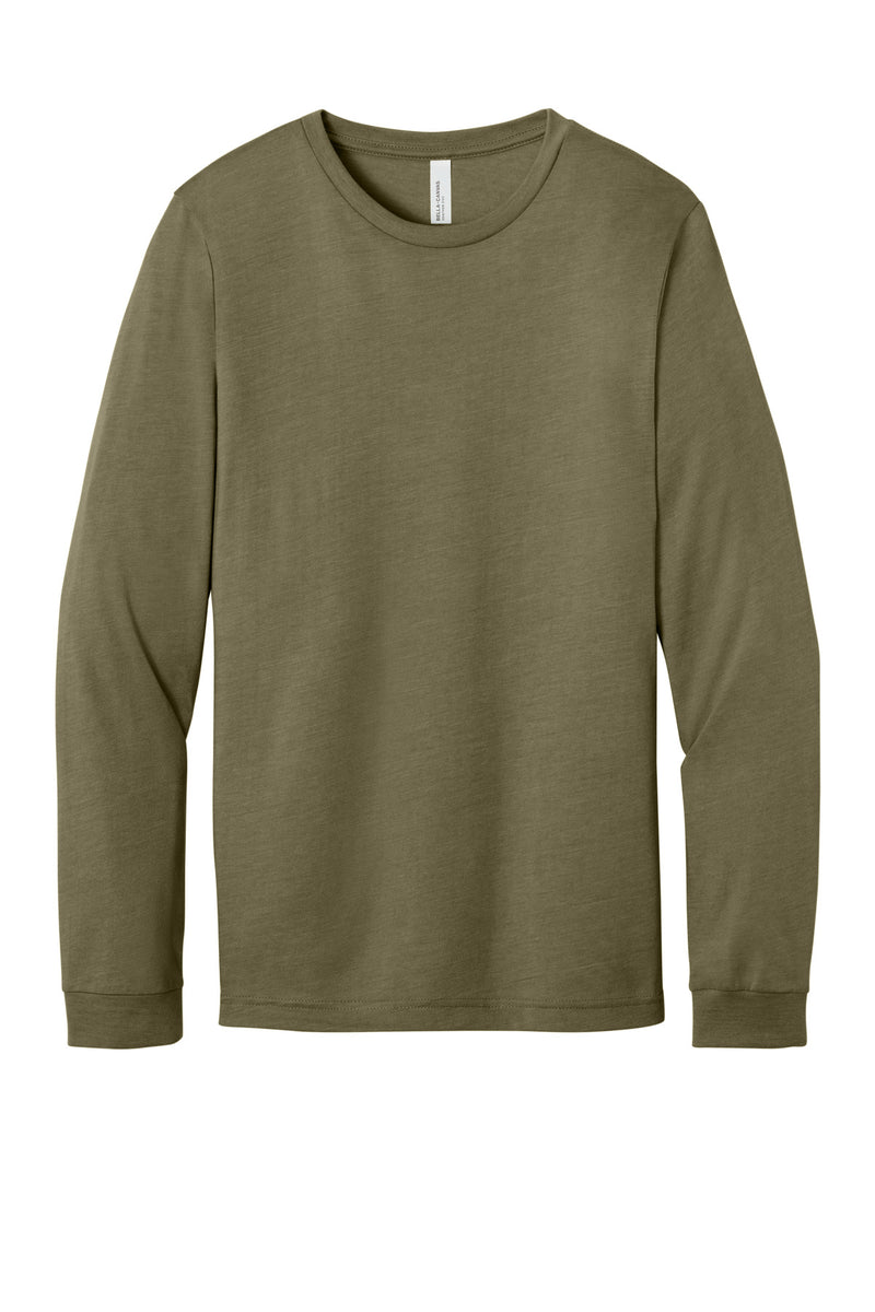 BELLA+CANVAS Unisex Heather CVC Long Sleeve Tee - Heather Olive