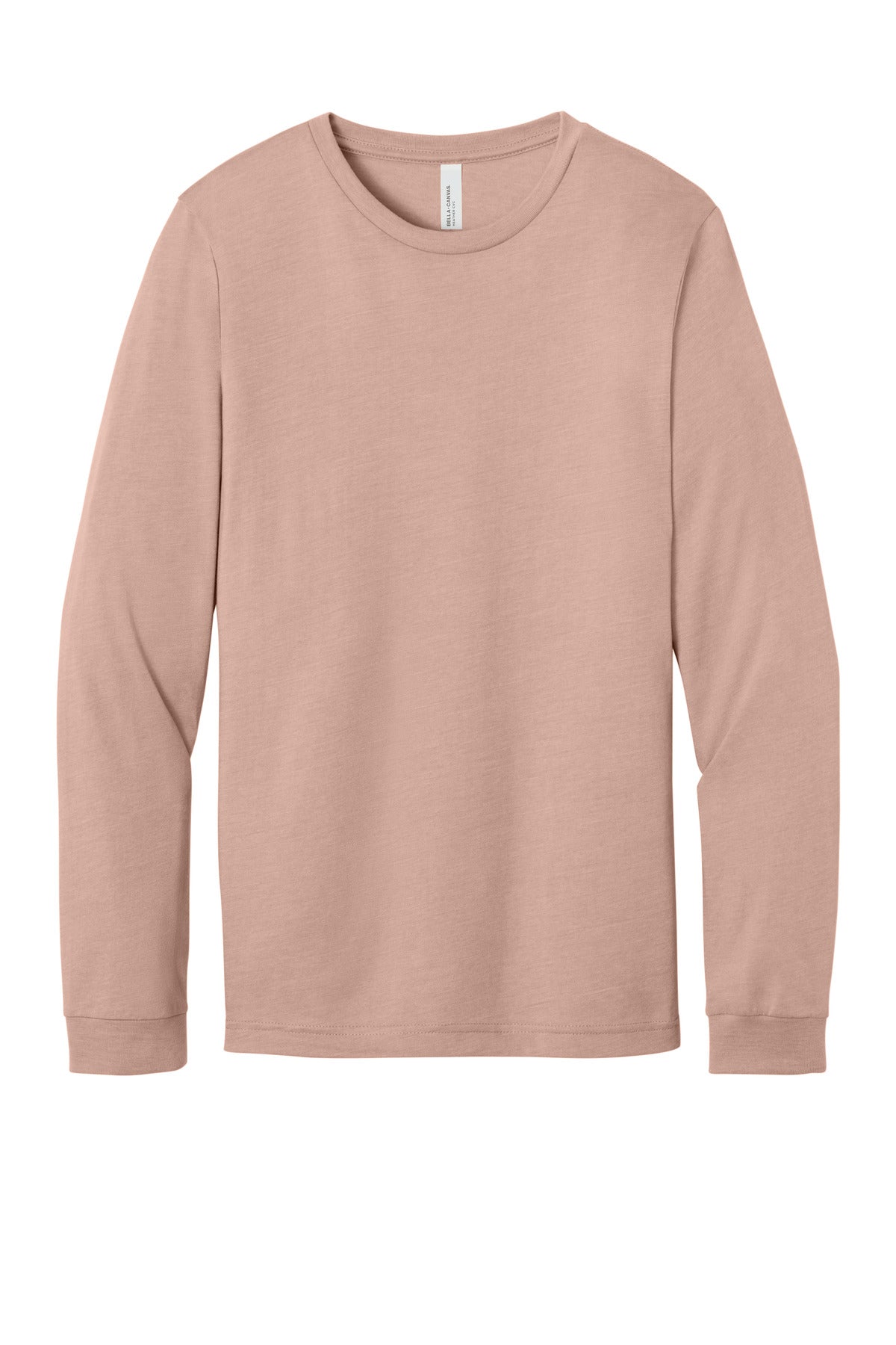 BELLA+CANVAS Unisex Heather CVC Long Sleeve Tee - Heather Peach