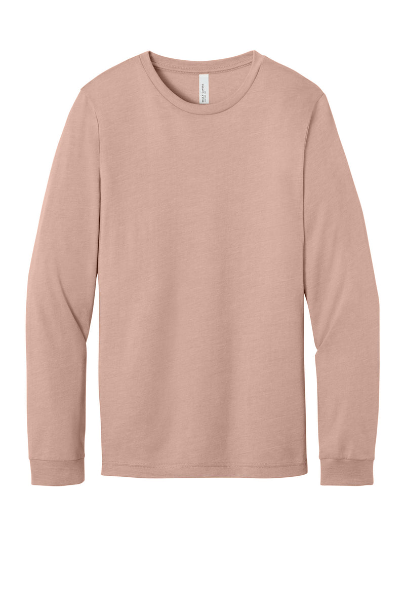 BELLA+CANVAS Unisex Heather CVC Long Sleeve Tee - Heather Peach