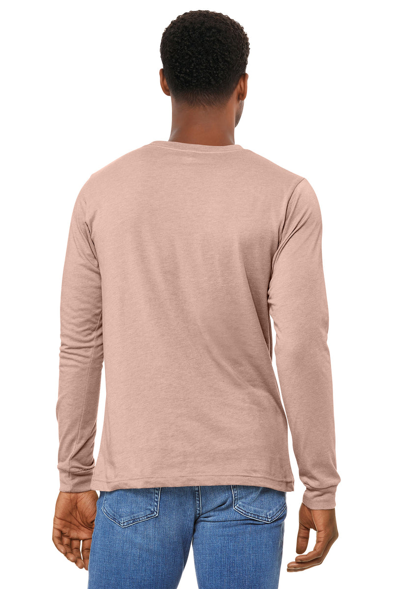 BELLA+CANVAS Unisex Heather CVC Long Sleeve Tee - Heather Peach