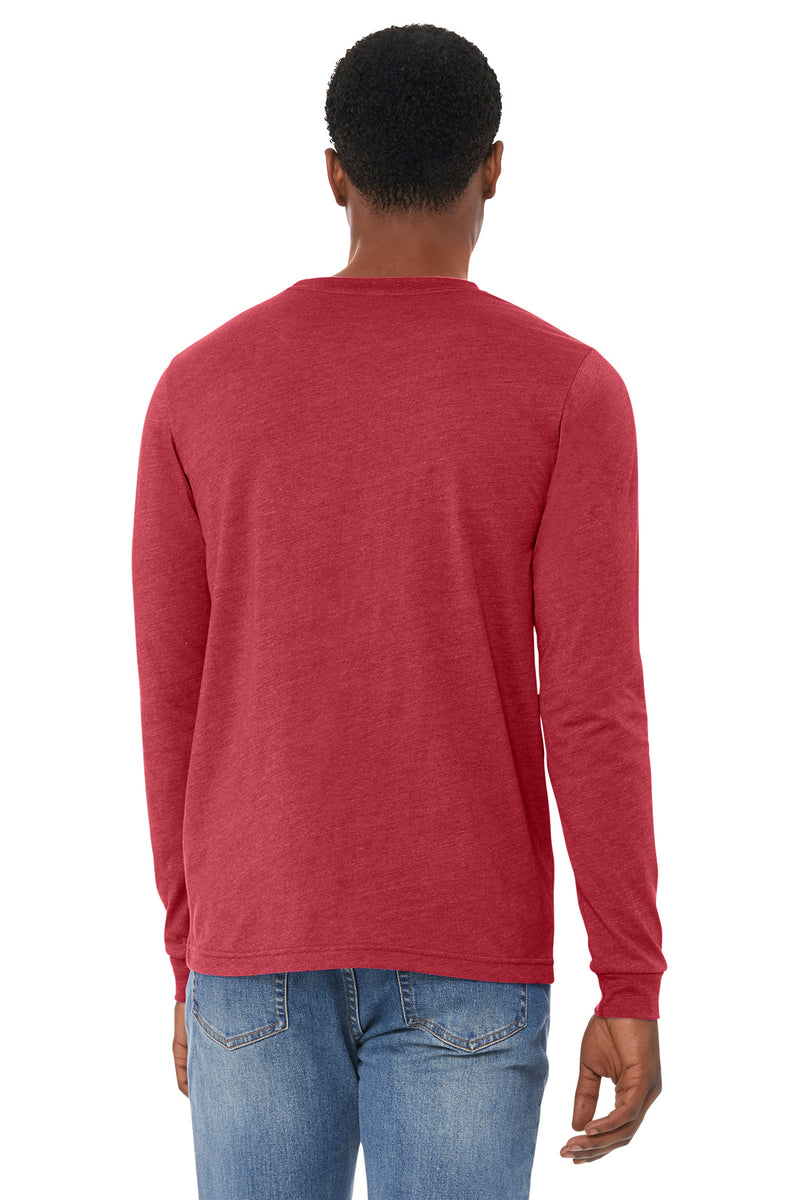 BELLA+CANVAS Unisex Heather CVC Long Sleeve Tee - Heather Red