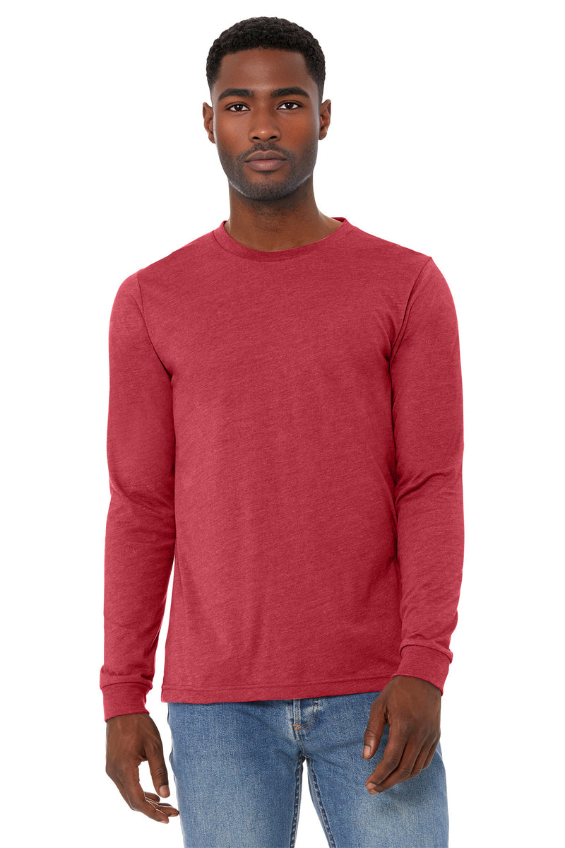 BELLA+CANVAS Unisex Heather CVC Long Sleeve Tee - Heather Red
