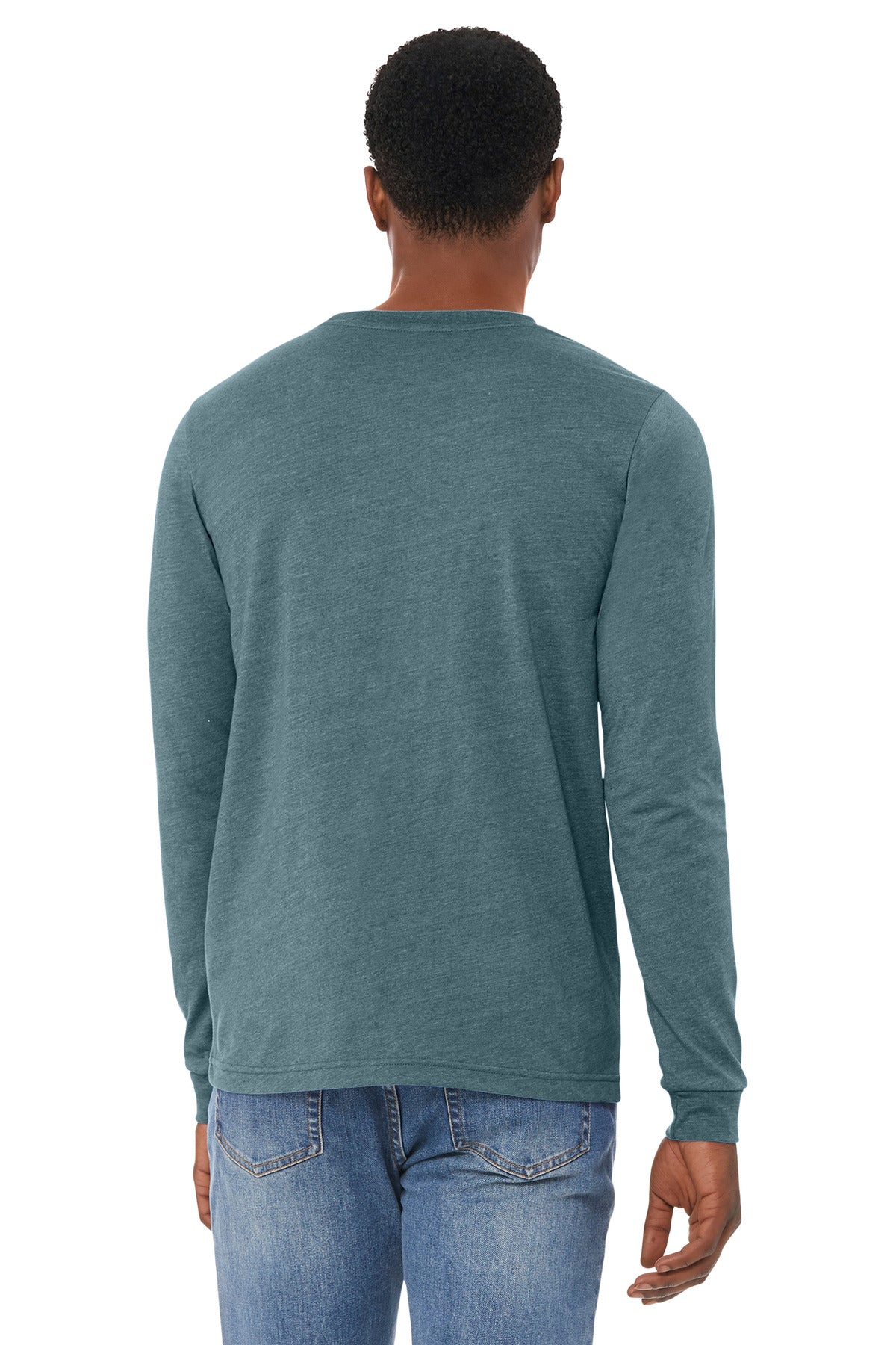 BELLA+CANVAS Unisex Heather CVC Long Sleeve Tee - Heather Slate