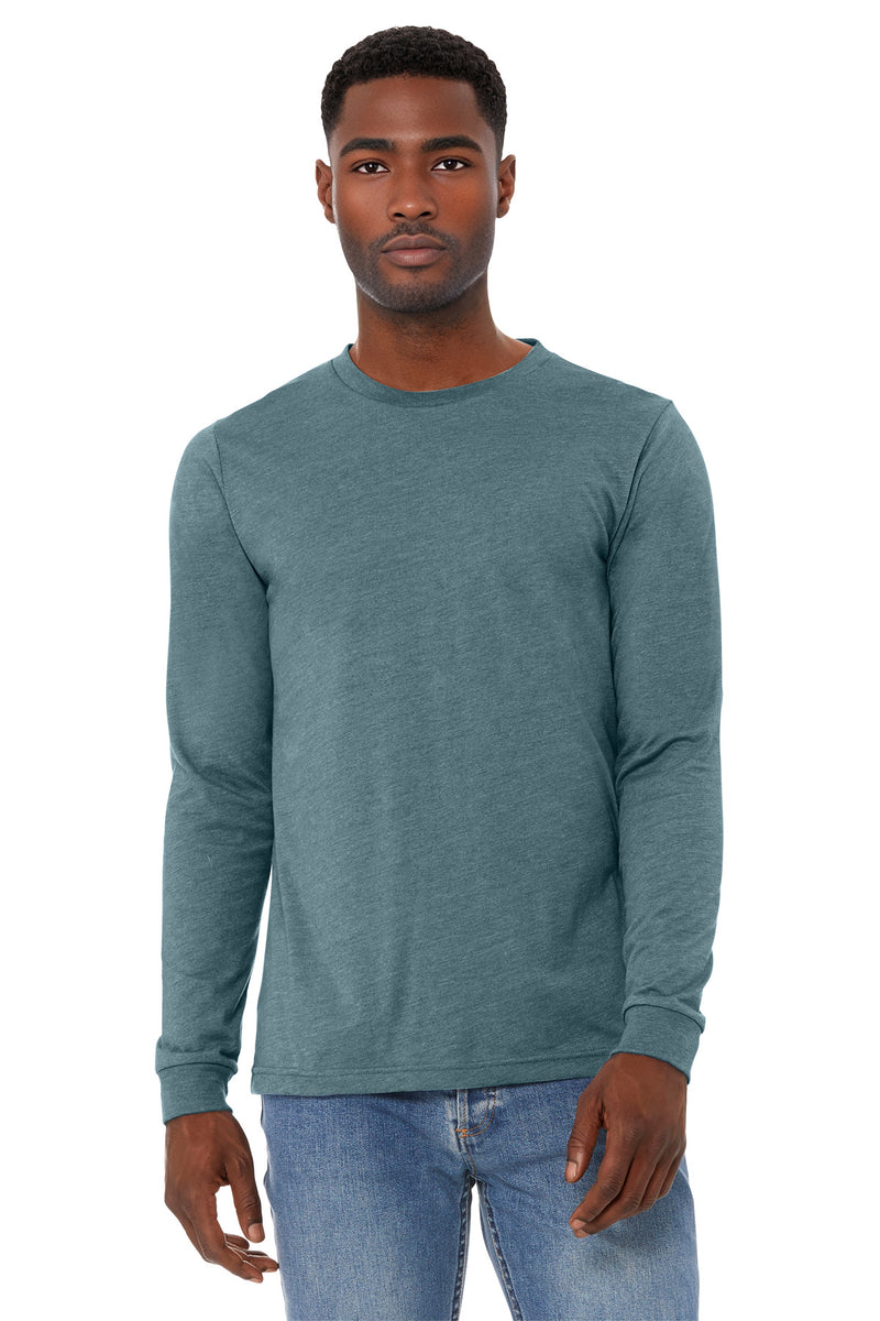 BELLA+CANVAS Unisex Heather CVC Long Sleeve Tee - Heather Slate