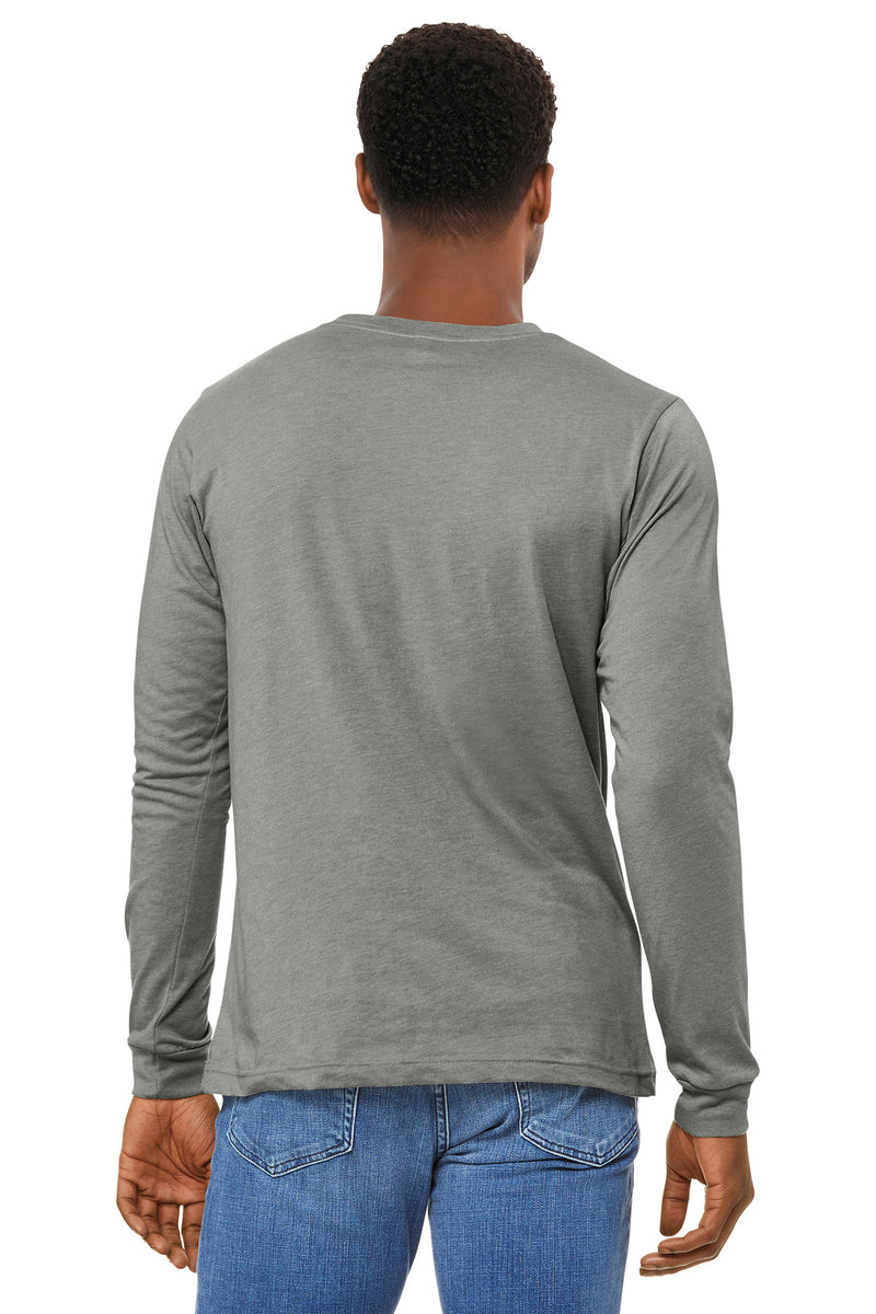 BELLA+CANVAS Unisex Heather CVC Long Sleeve Tee - Heather Stone