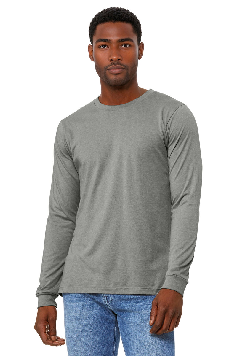 BELLA+CANVAS Unisex Heather CVC Long Sleeve Tee - Heather Stone