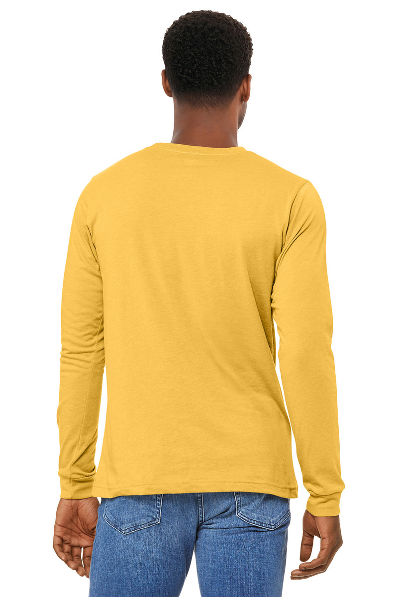 BELLA+CANVAS Unisex Heather CVC Long Sleeve Tee - Heather Yellow Gold