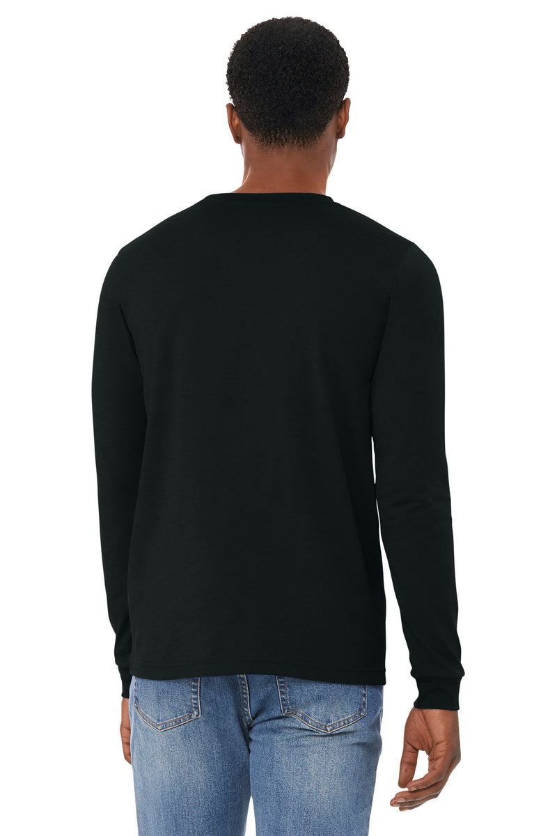 BELLA+CANVAS Unisex Heather CVC Long Sleeve Tee - Solid Black Blend