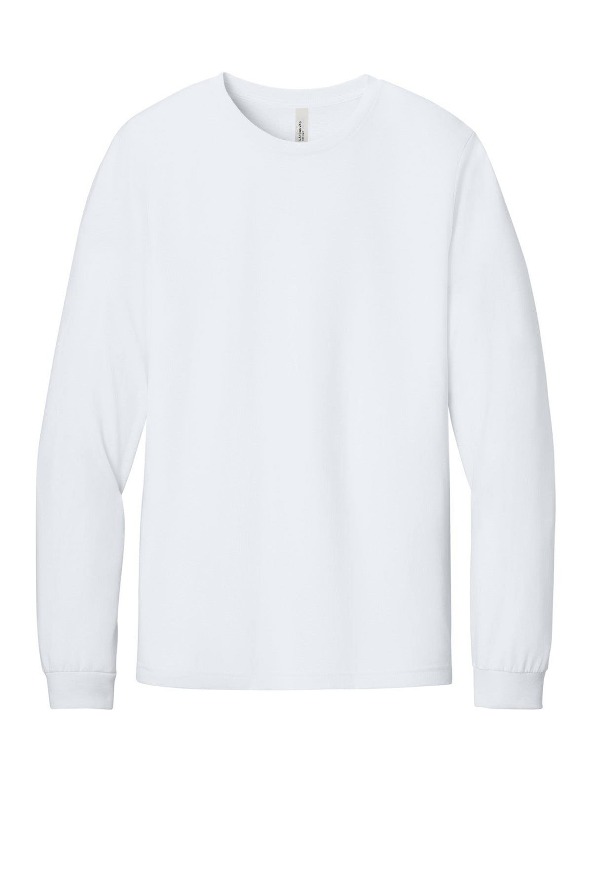 BELLA+CANVAS Unisex Heather CVC Long Sleeve Tee - Solid White Blend