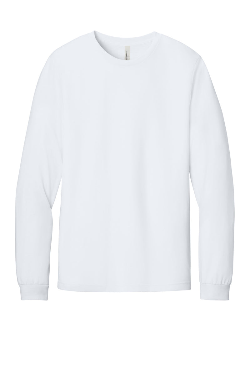 BELLA+CANVAS Unisex Heather CVC Long Sleeve Tee - Solid White Blend