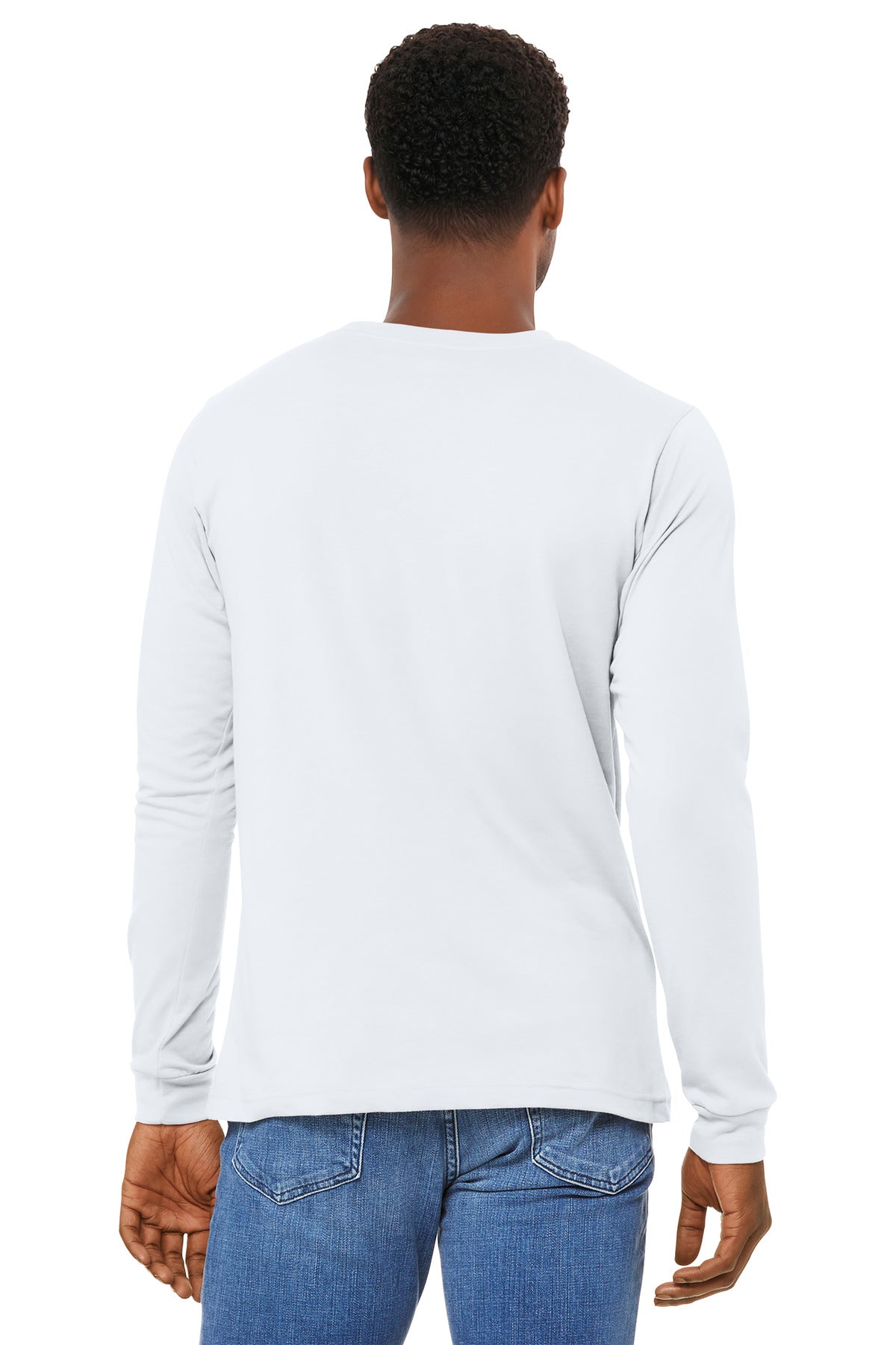 BELLA+CANVAS Unisex Heather CVC Long Sleeve Tee - Solid White Blend