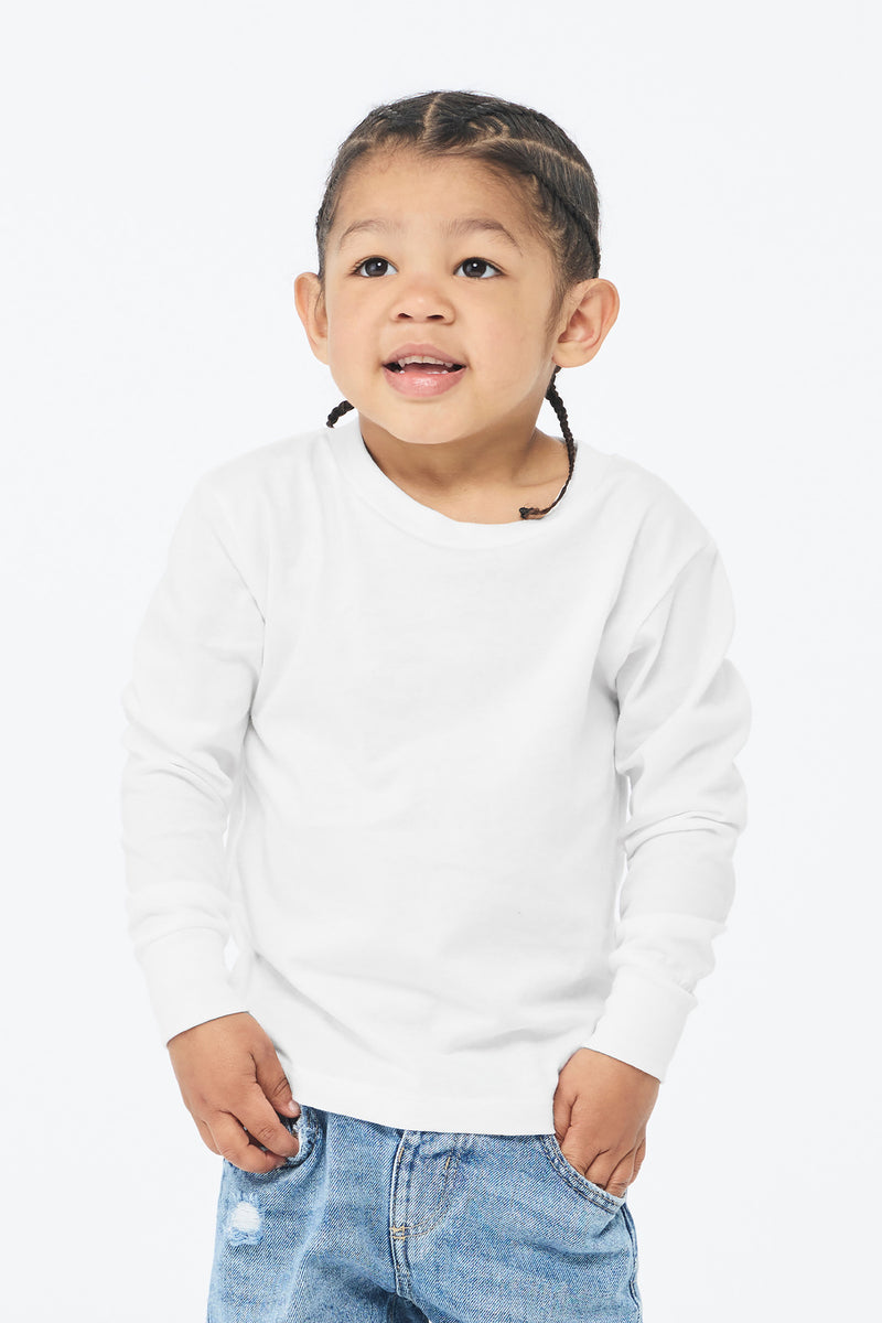 BELLA+CANVAS Toddler Jersey Long Sleeve Tee - White