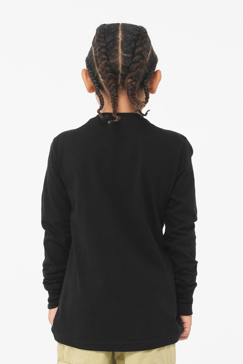 BELLA+CANVAS Youth Jersey Long Sleeve Tee - Black
