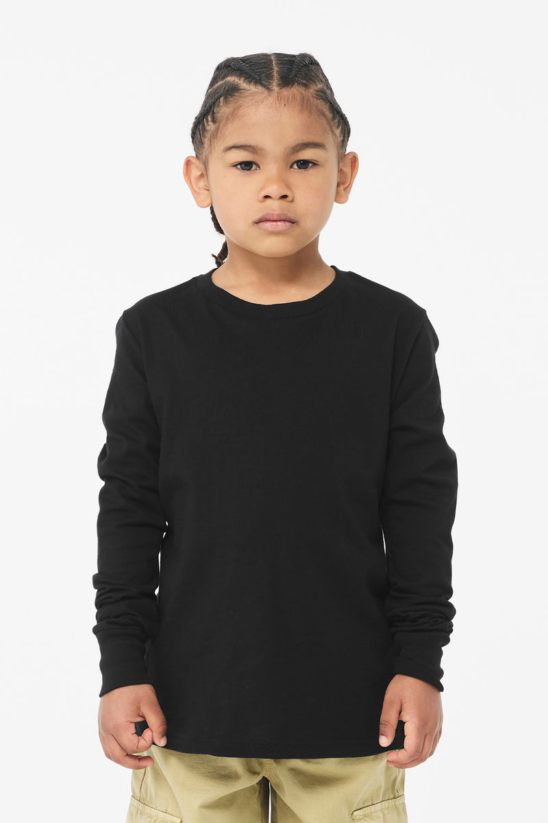 BELLA+CANVAS Youth Jersey Long Sleeve Tee - Black