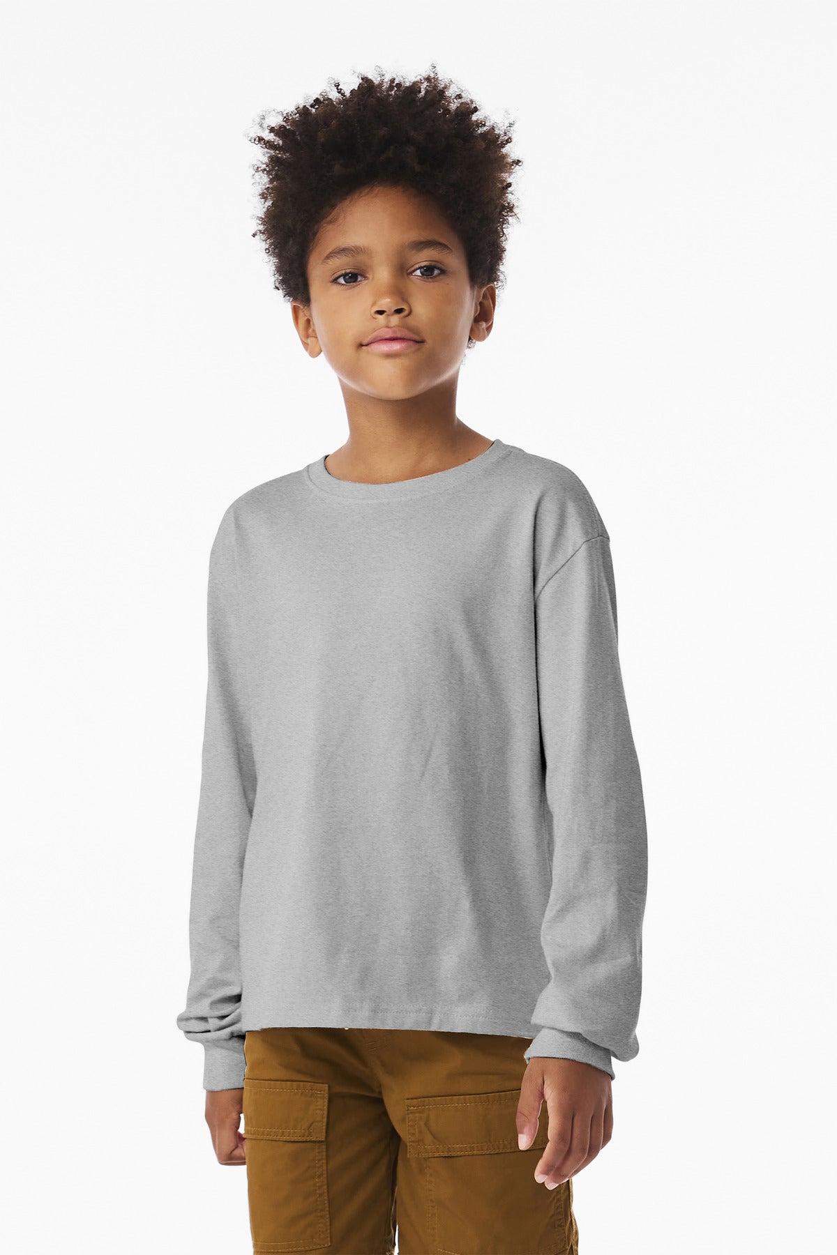 BELLA+CANVAS Youth 6-Ounce Heavyweight Long Sleeve Tee - Athletic Heather
