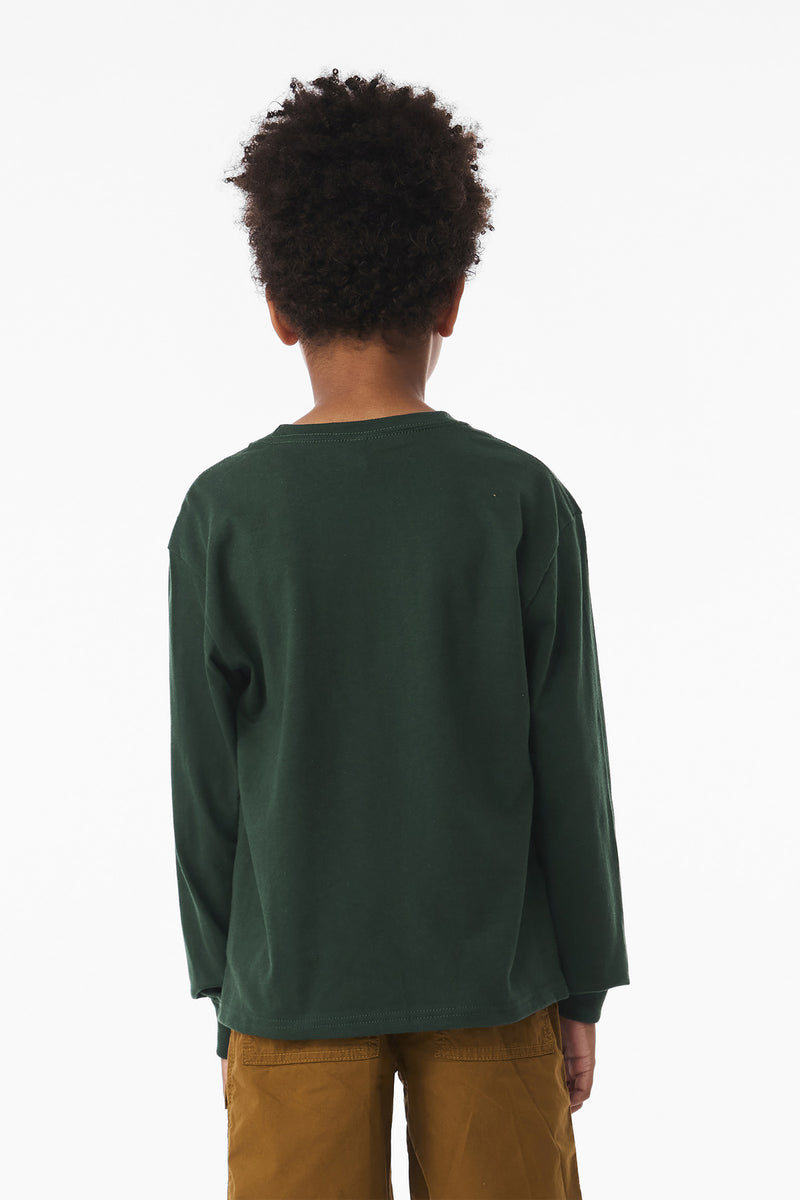 BELLA+CANVAS Youth 6-Ounce Heavyweight Long Sleeve Tee - Forest