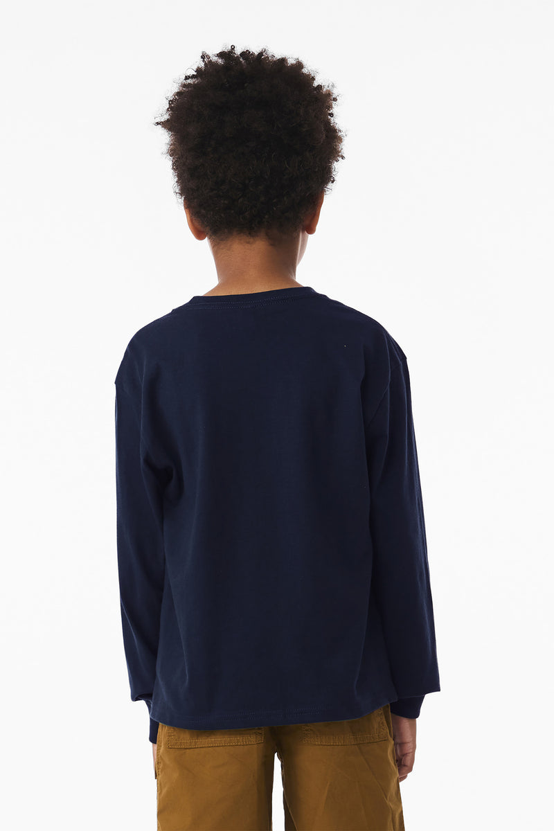 BELLA+CANVAS Youth 6-Ounce Heavyweight Long Sleeve Tee - Navy