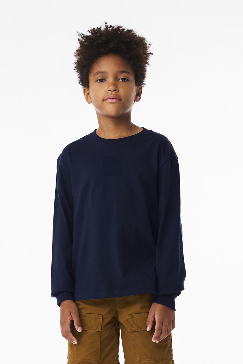 BELLA+CANVAS Youth 6-Ounce Heavyweight Long Sleeve Tee - Navy