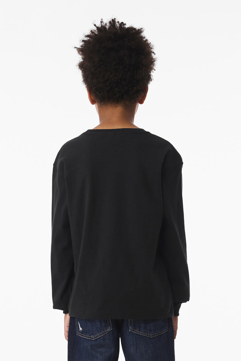BELLA+CANVAS Youth 6-Ounce Heavyweight Long Sleeve Tee - Vintage Black