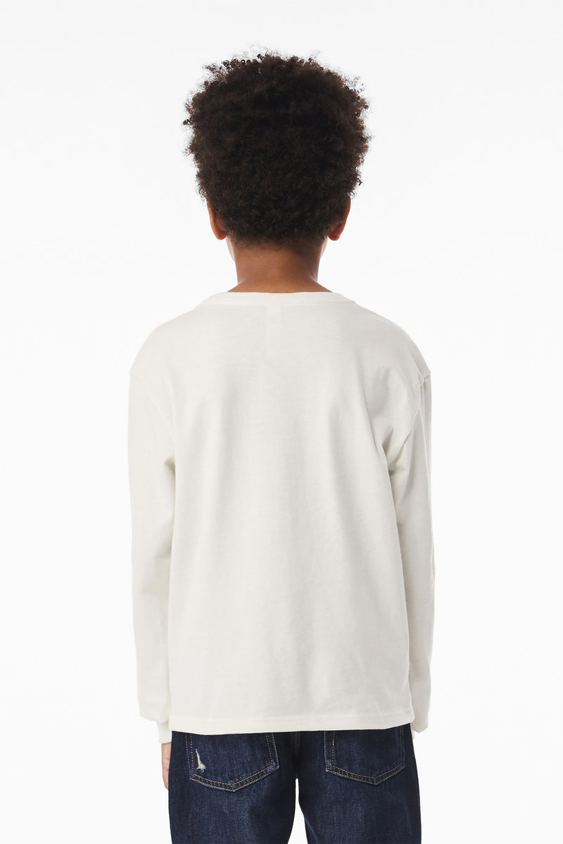 BELLA+CANVAS Youth 6-Ounce Heavyweight Long Sleeve Tee - Vintage White