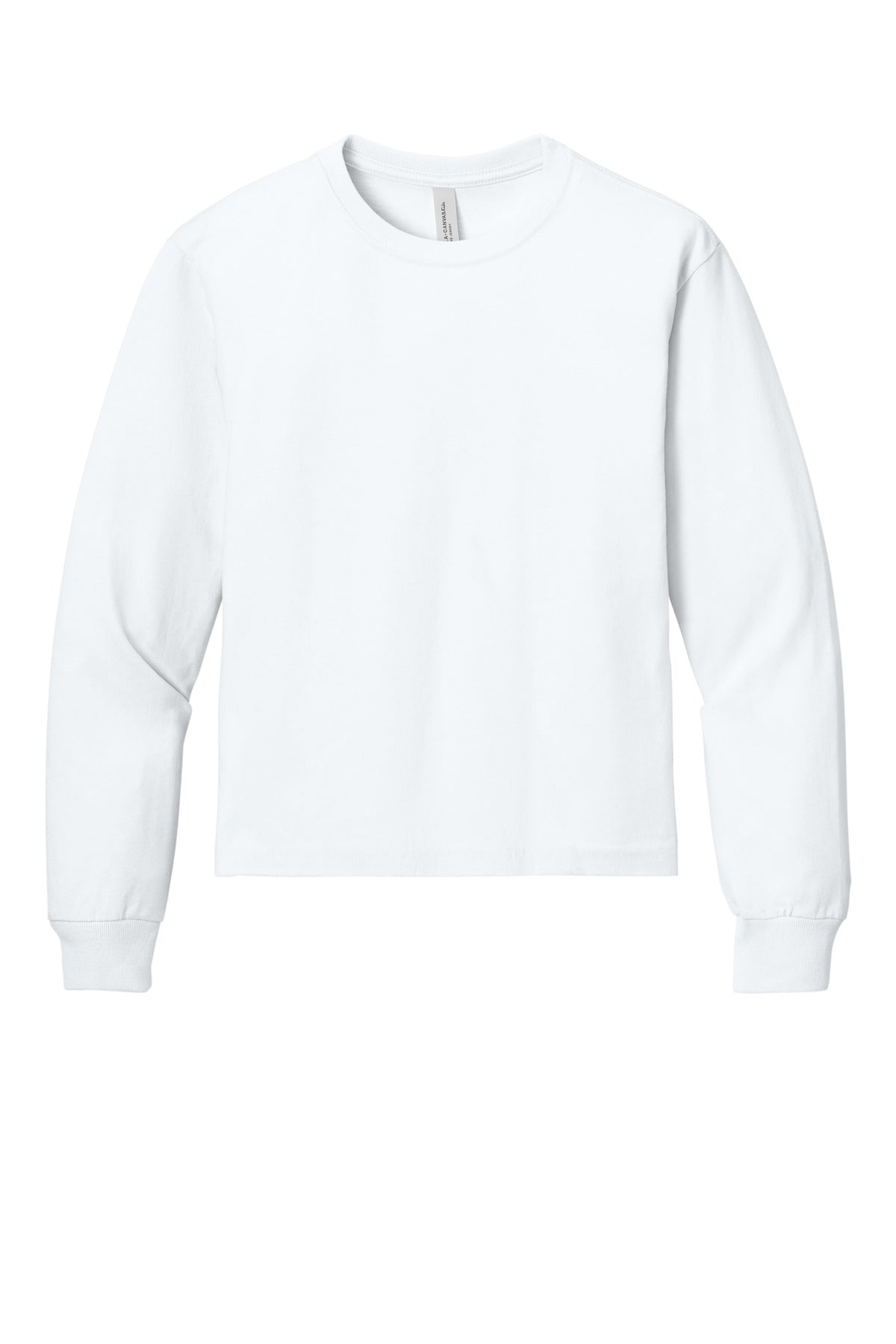 BELLA+CANVAS Youth 6-Ounce Heavyweight Long Sleeve Tee - White