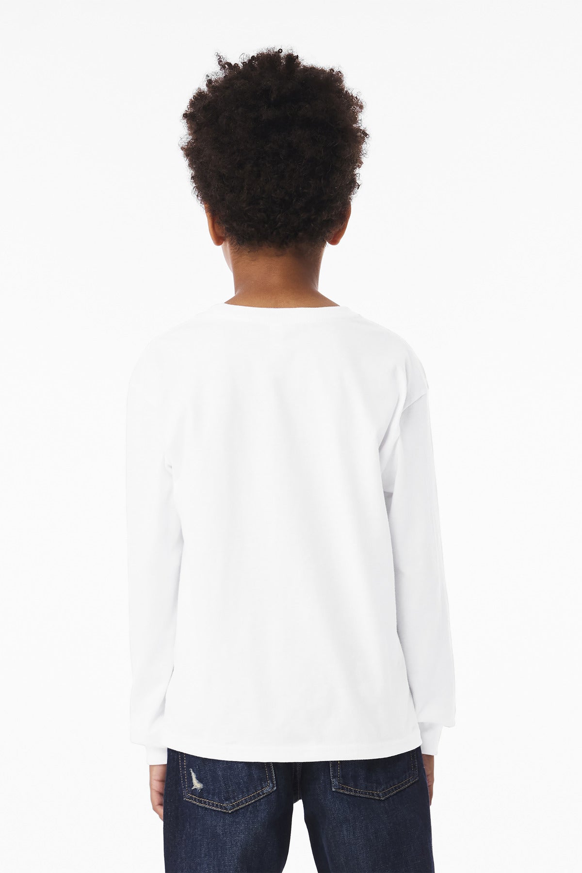 BELLA+CANVAS Youth 6-Ounce Heavyweight Long Sleeve Tee - White