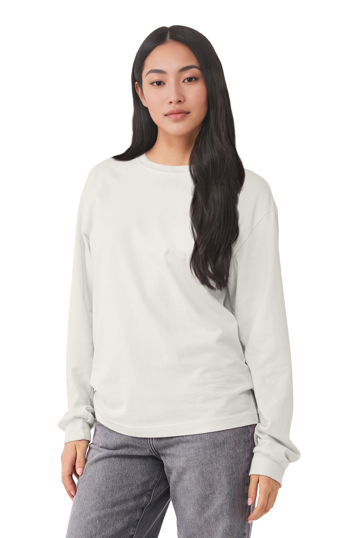 BELLA+CANVAS Unisex 6-Ounce Heavyweight Long Sleeve Tee - Vintage White