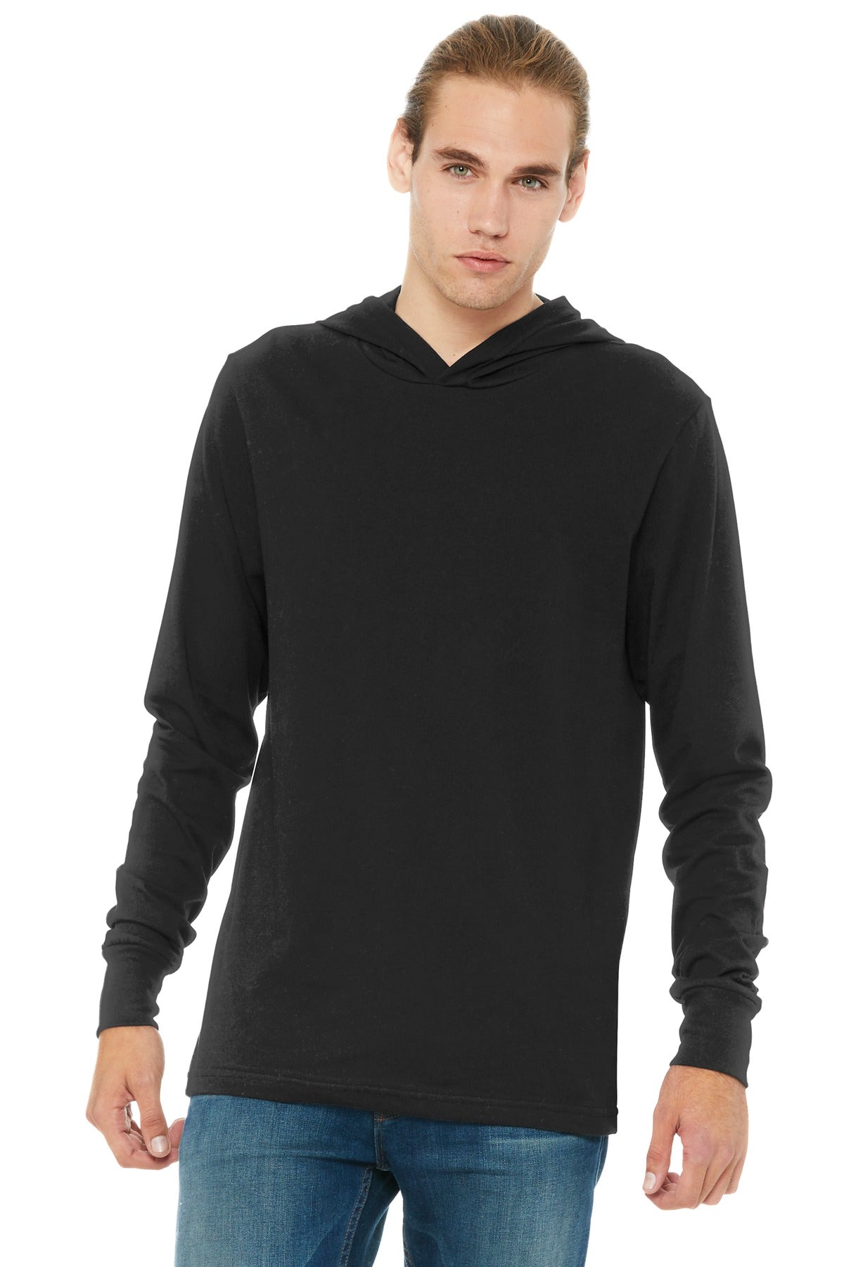 BELLA+CANVAS  Unisex Jersey Long Sleeve Hoodie - Black