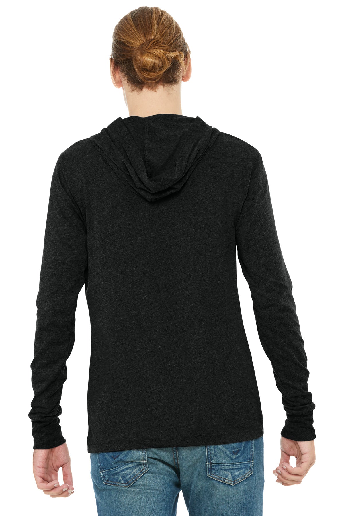 BELLA+CANVAS  Unisex Jersey Long Sleeve Hoodie - Charcoal-Black Triblend