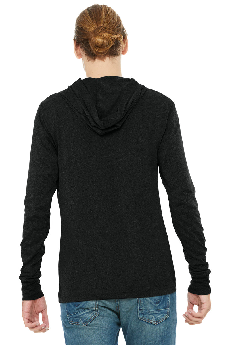 BELLA+CANVAS  Unisex Jersey Long Sleeve Hoodie - Charcoal-Black Triblend