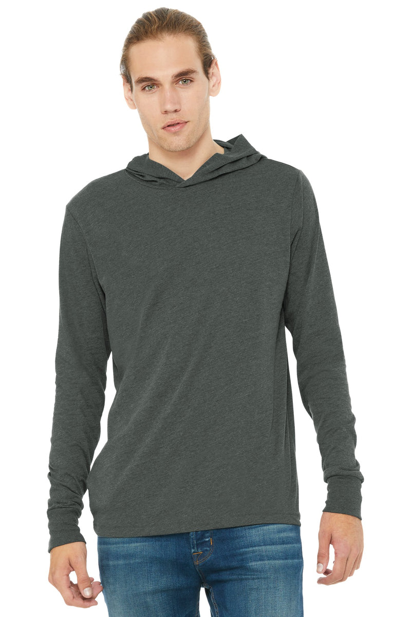 BELLA+CANVAS  Unisex Jersey Long Sleeve Hoodie - Deep Heather