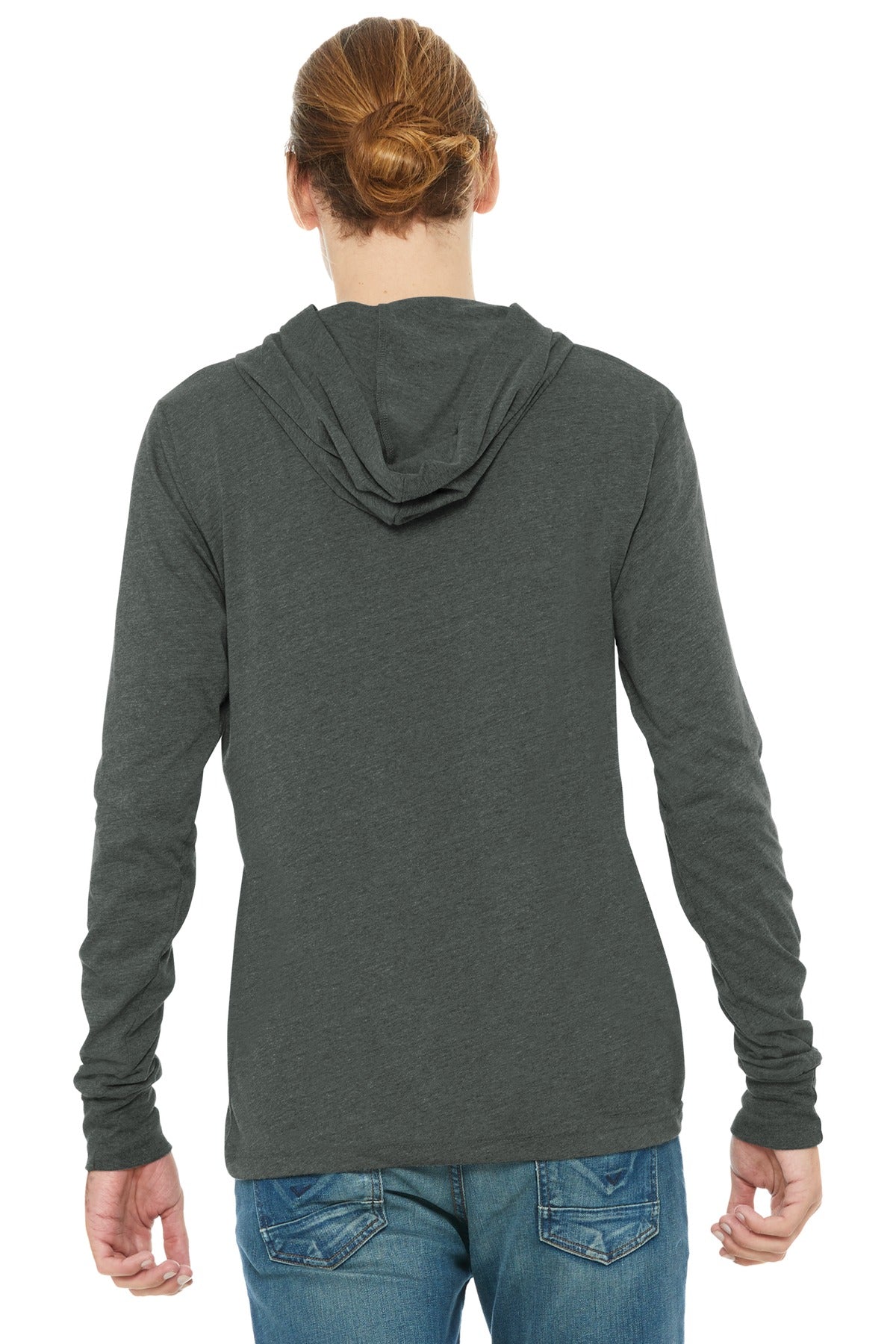 BELLA+CANVAS  Unisex Jersey Long Sleeve Hoodie - Deep Heather
