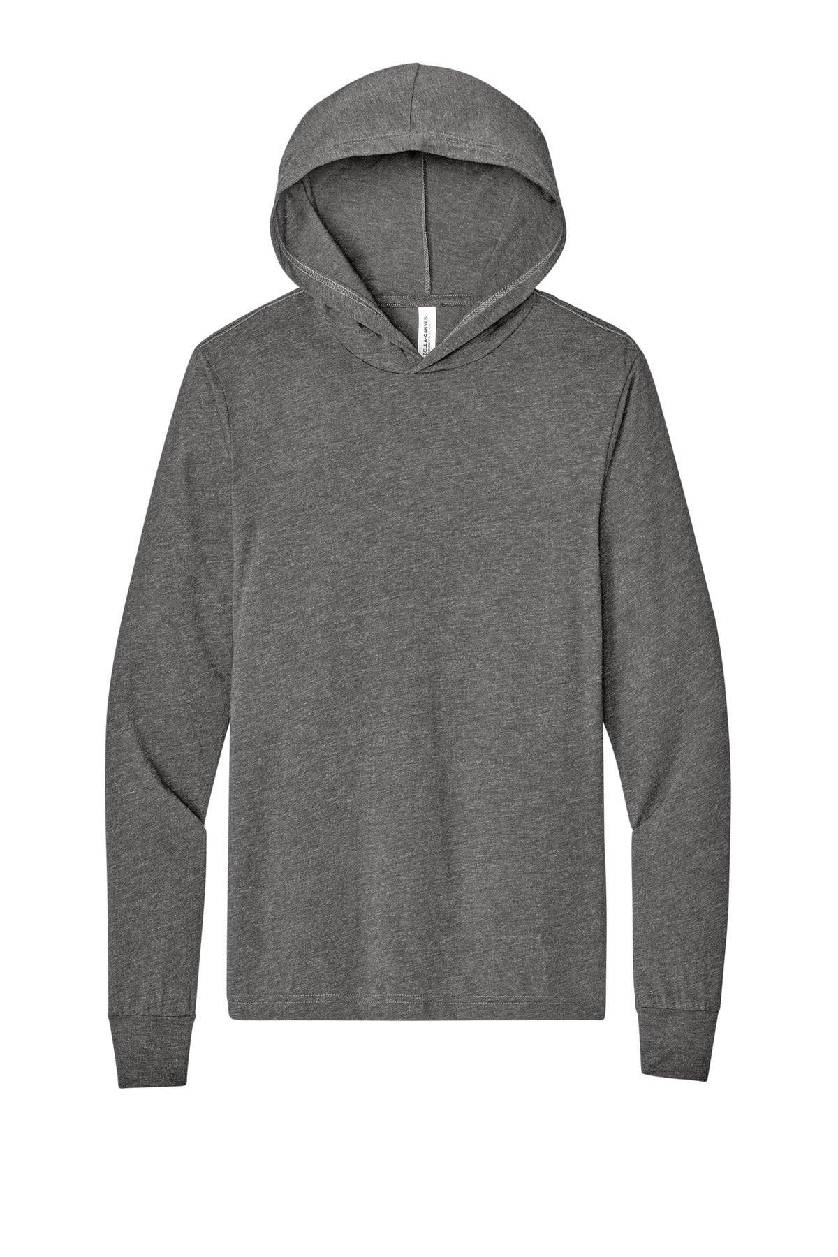 BELLA+CANVAS  Unisex Jersey Long Sleeve Hoodie - Grey Triblend