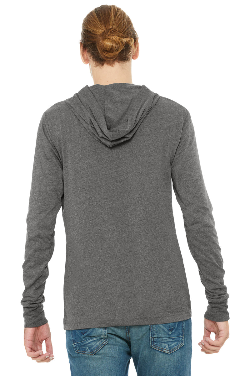 BELLA+CANVAS  Unisex Jersey Long Sleeve Hoodie - Grey Triblend