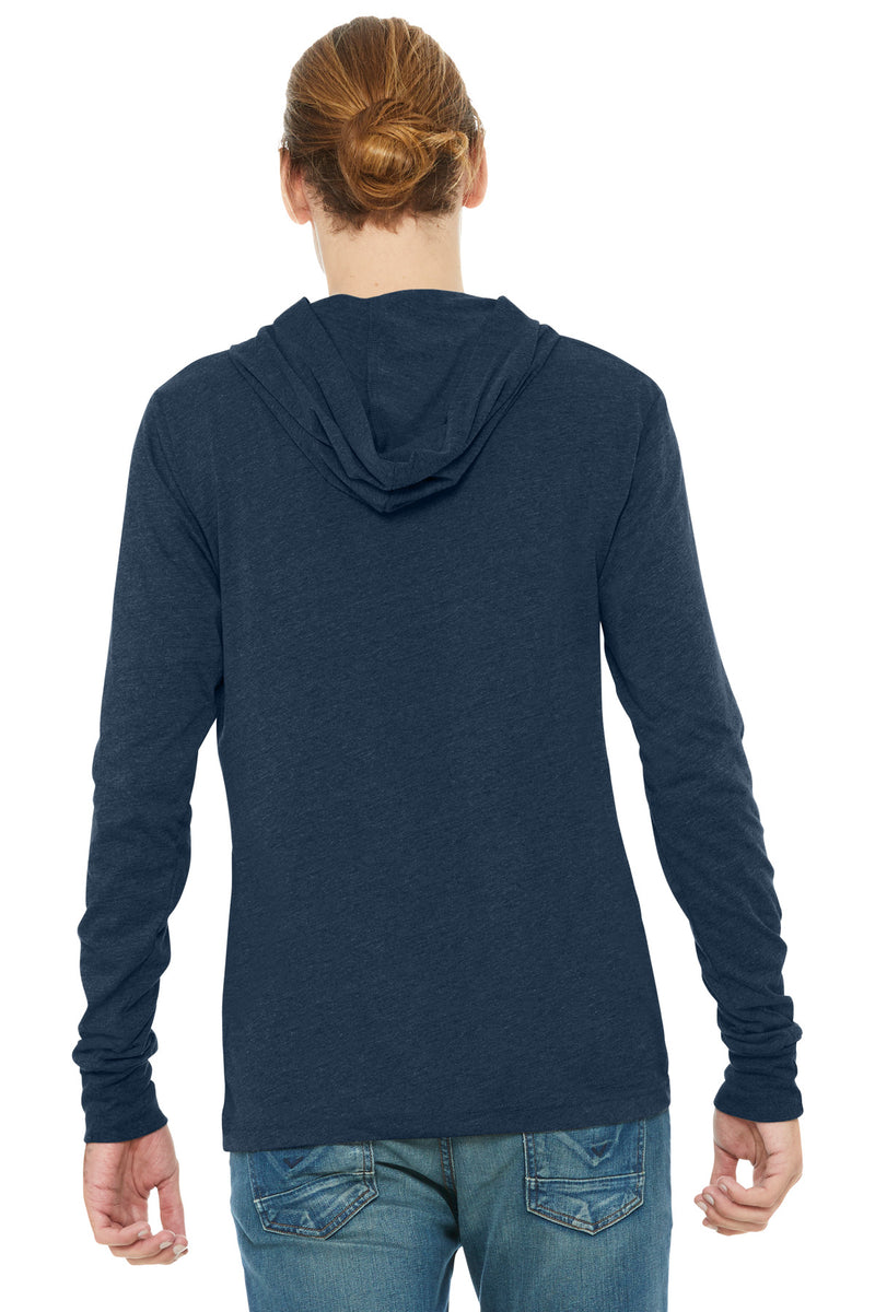 BELLA+CANVAS  Unisex Jersey Long Sleeve Hoodie - Heather Navy