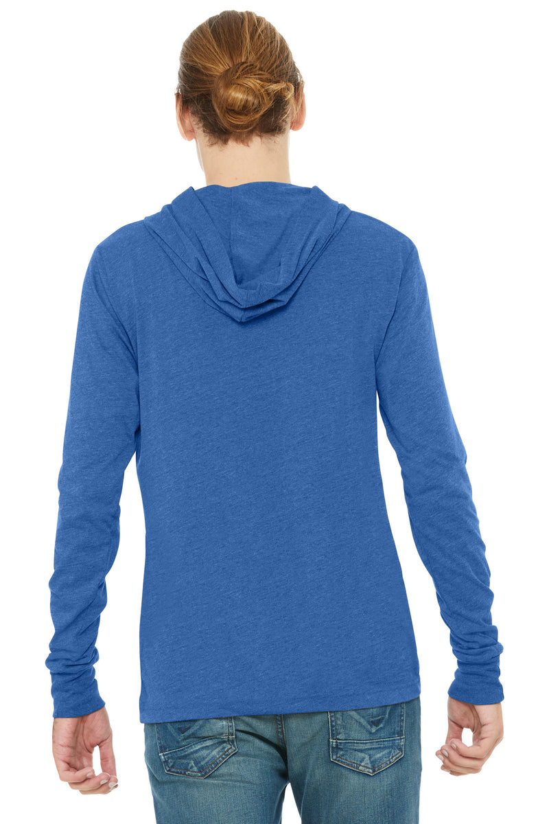 BELLA+CANVAS  Unisex Jersey Long Sleeve Hoodie - Heather True Royal