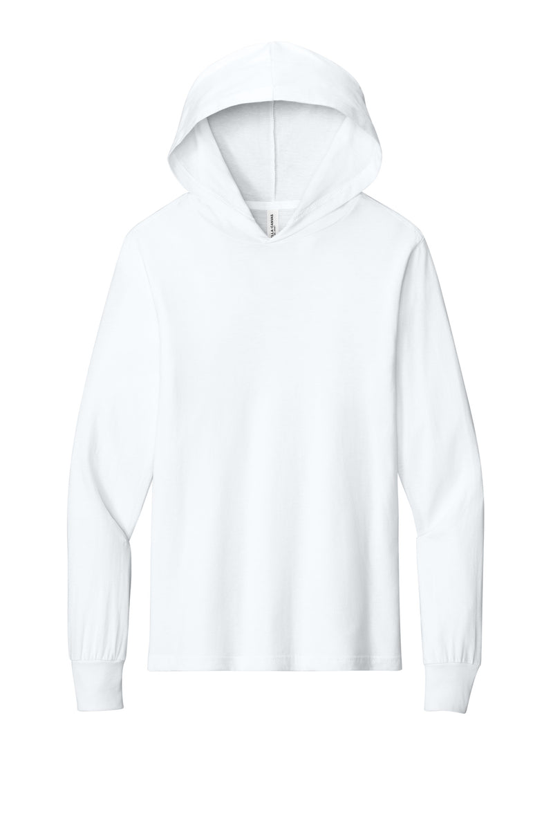 BELLA+CANVAS  Unisex Jersey Long Sleeve Hoodie - White