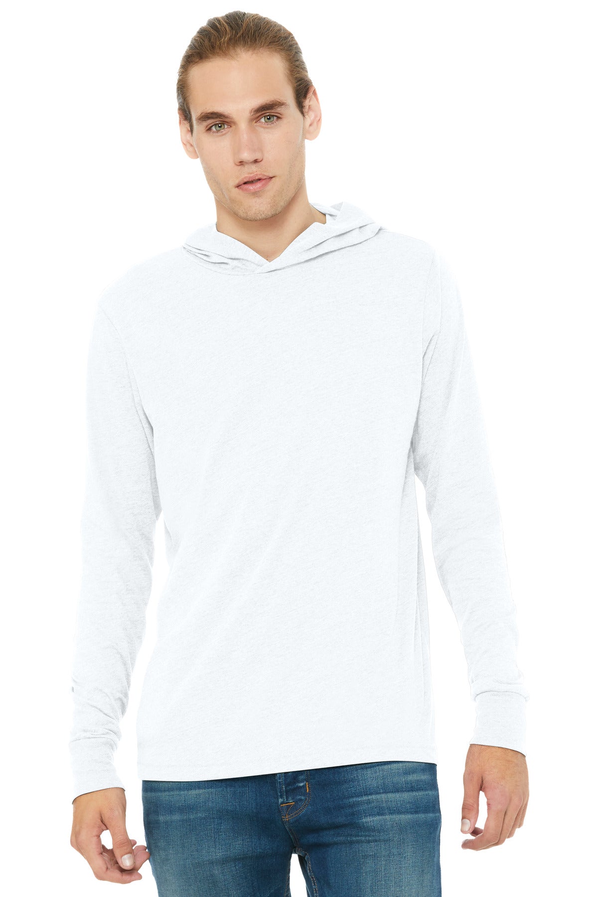 BELLA+CANVAS  Unisex Jersey Long Sleeve Hoodie - White