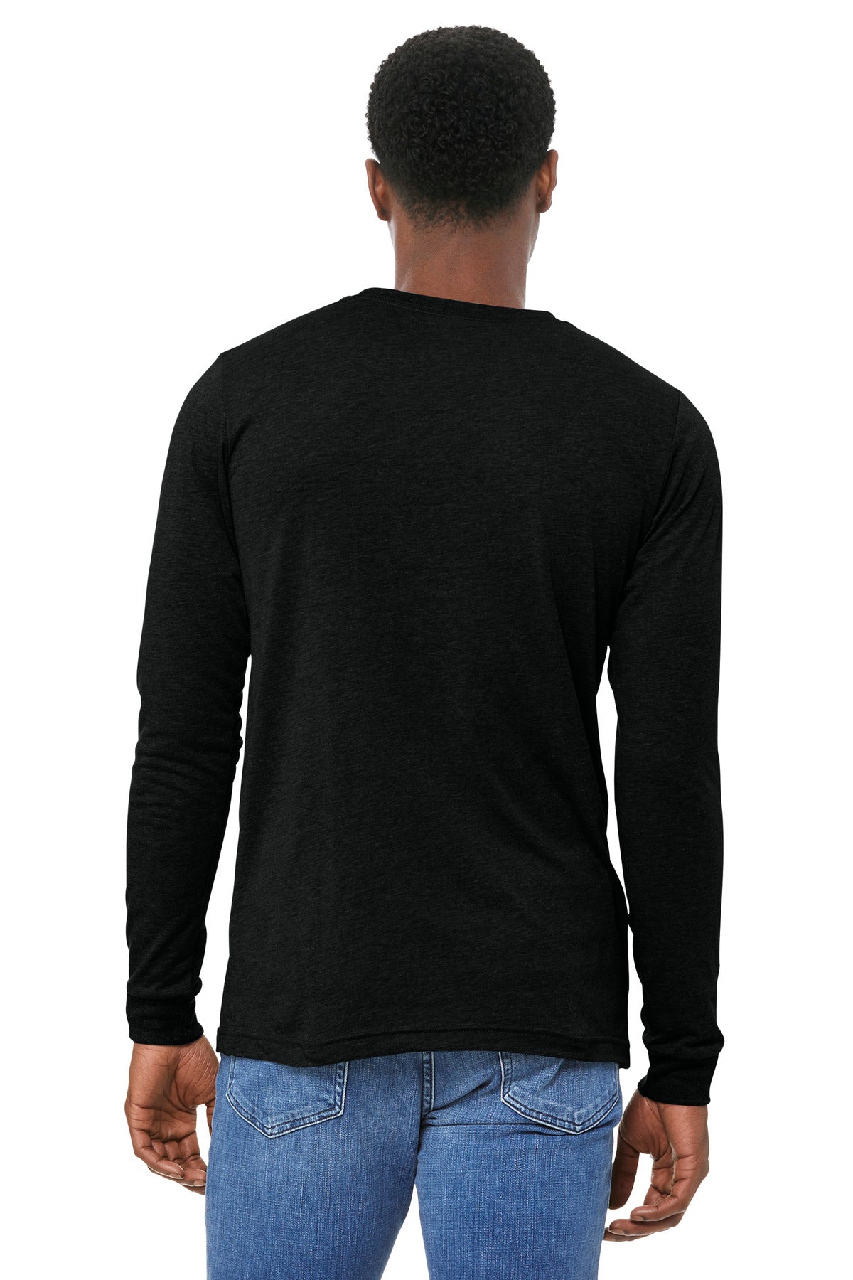 BELLA+CANVAS Unisex Triblend Long Sleeve Tee - Black Heather Triblend