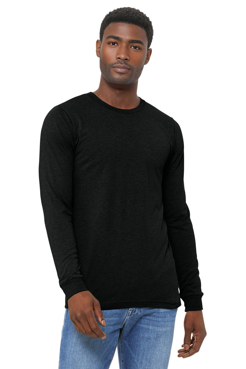 BELLA+CANVAS Unisex Triblend Long Sleeve Tee - Black Heather Triblend