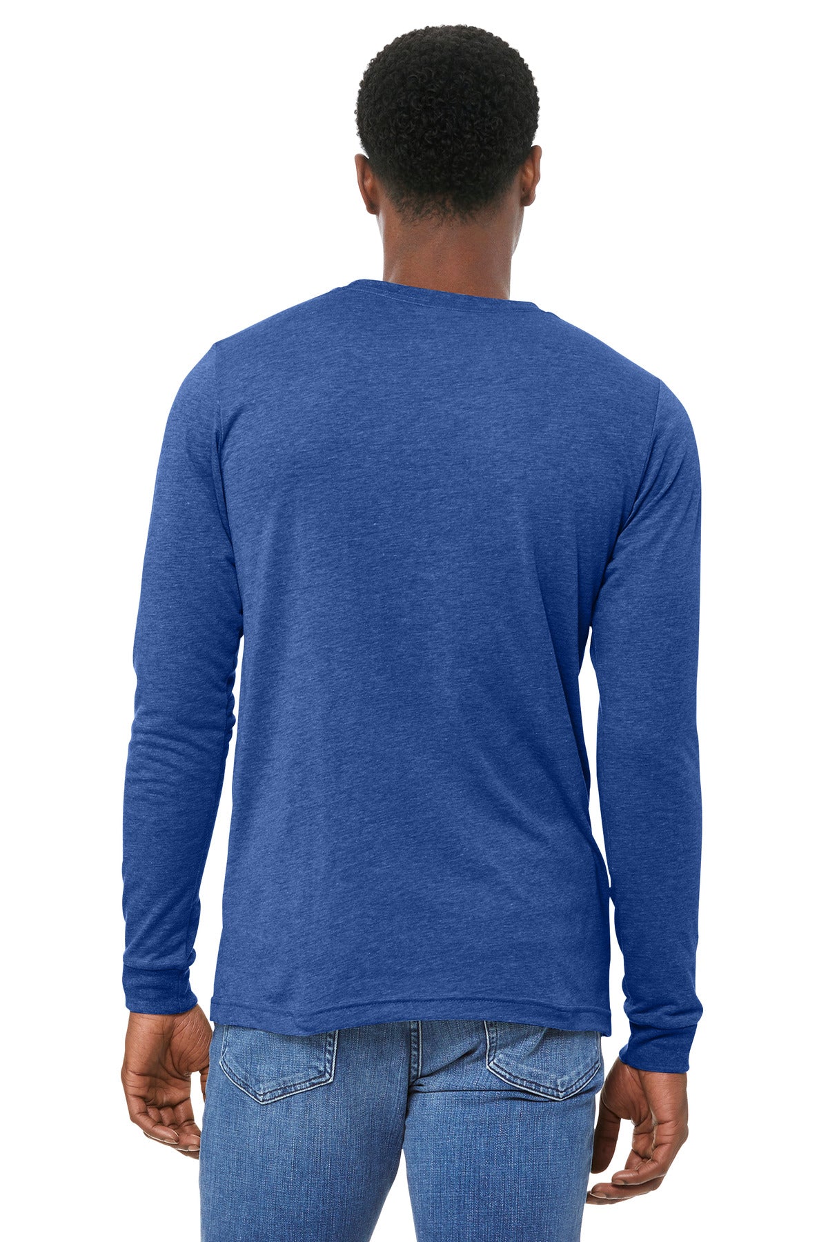 BELLA+CANVAS Unisex Triblend Long Sleeve Tee - Blue Triblend