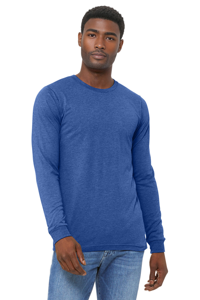 BELLA+CANVAS Unisex Triblend Long Sleeve Tee - Blue Triblend