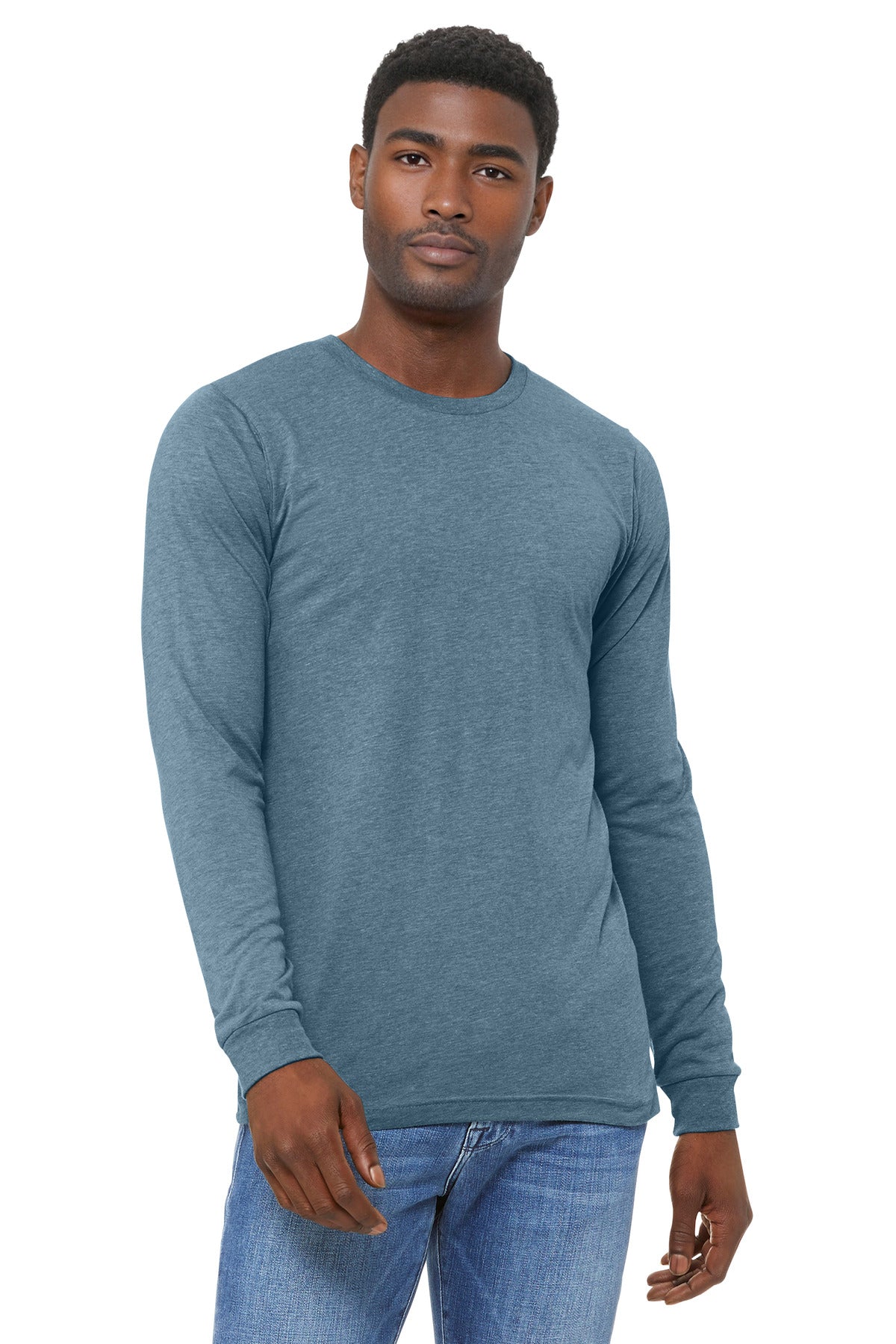 BELLA+CANVAS Unisex Triblend Long Sleeve Tee - Denim Triblend
