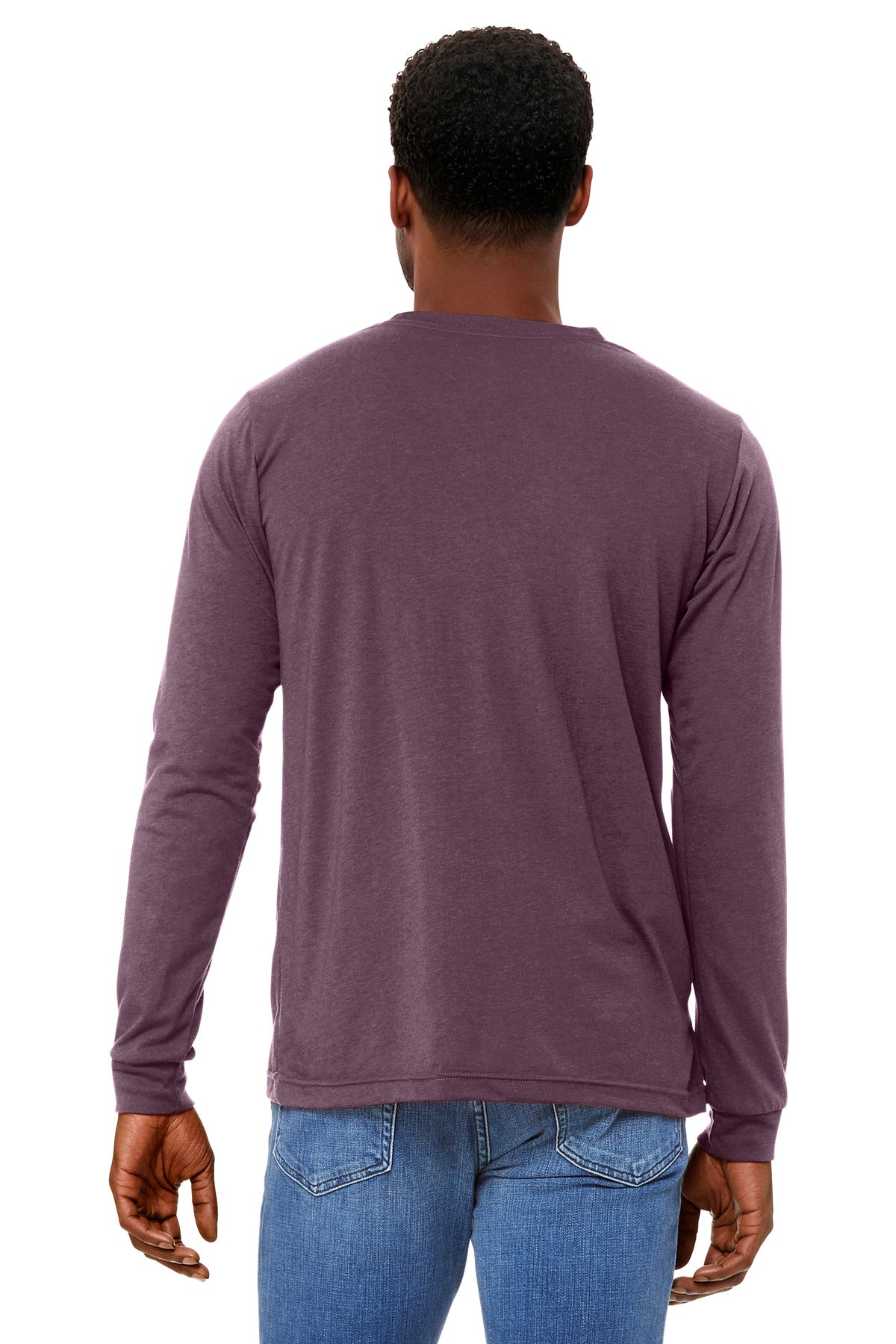 BELLA+CANVAS Unisex Triblend Long Sleeve Tee - Maroon Triblend
