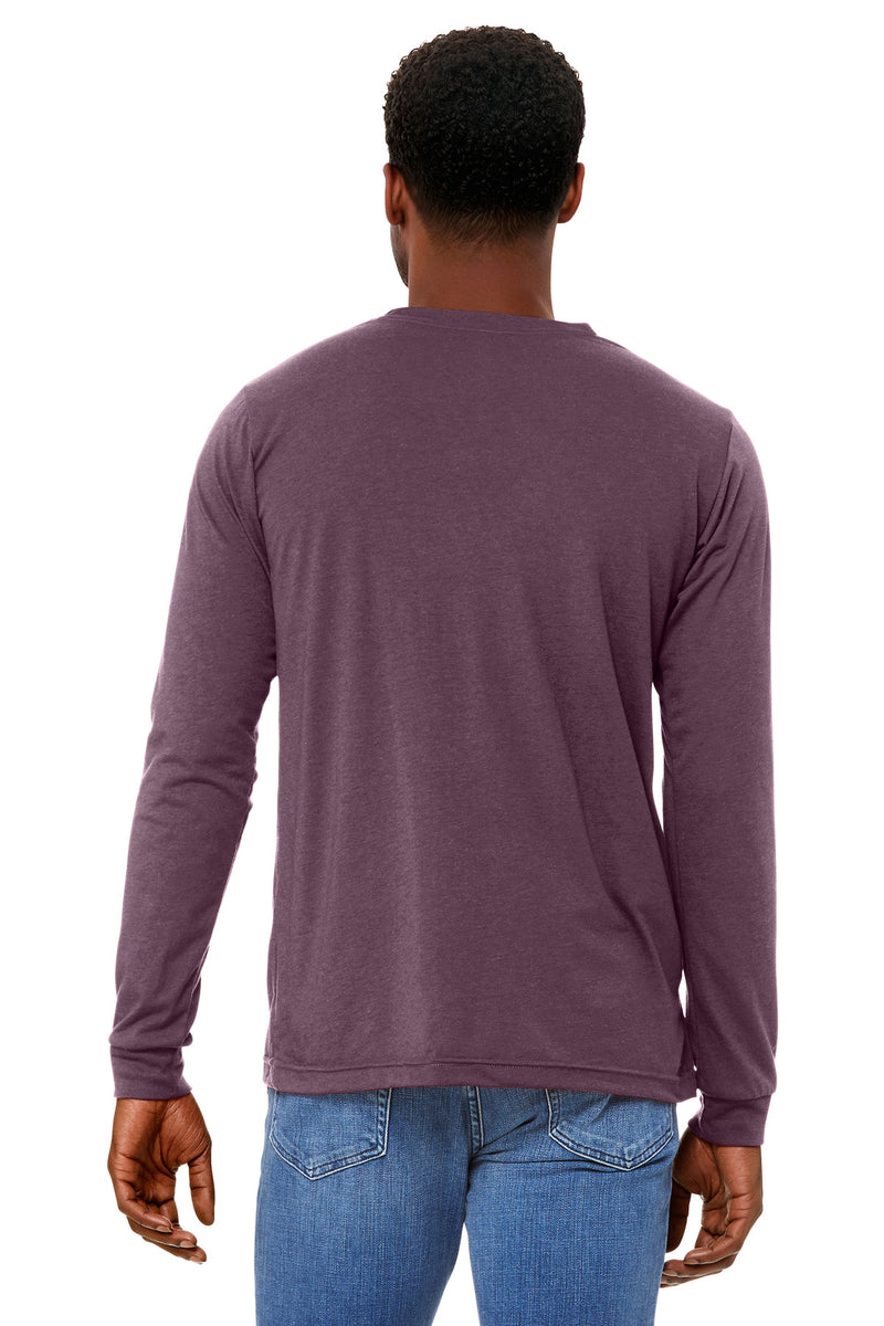 BELLA+CANVAS Unisex Triblend Long Sleeve Tee - Maroon Triblend