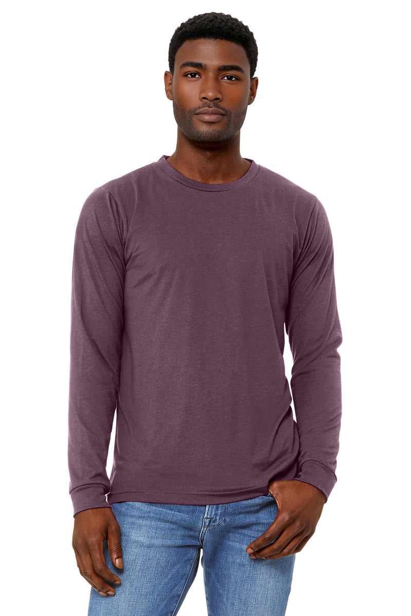 BELLA+CANVAS Unisex Triblend Long Sleeve Tee - Maroon Triblend
