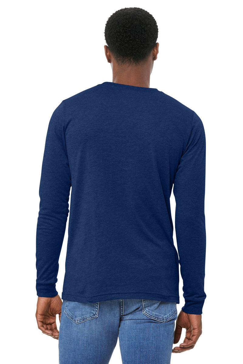 BELLA+CANVAS Unisex Triblend Long Sleeve Tee - Navy Triblend