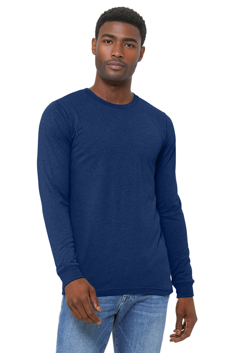 BELLA+CANVAS Unisex Triblend Long Sleeve Tee - Navy Triblend