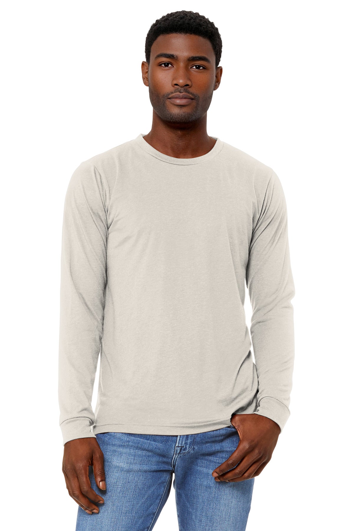 BELLA+CANVAS Unisex Triblend Long Sleeve Tee - Oatmeal Triblend