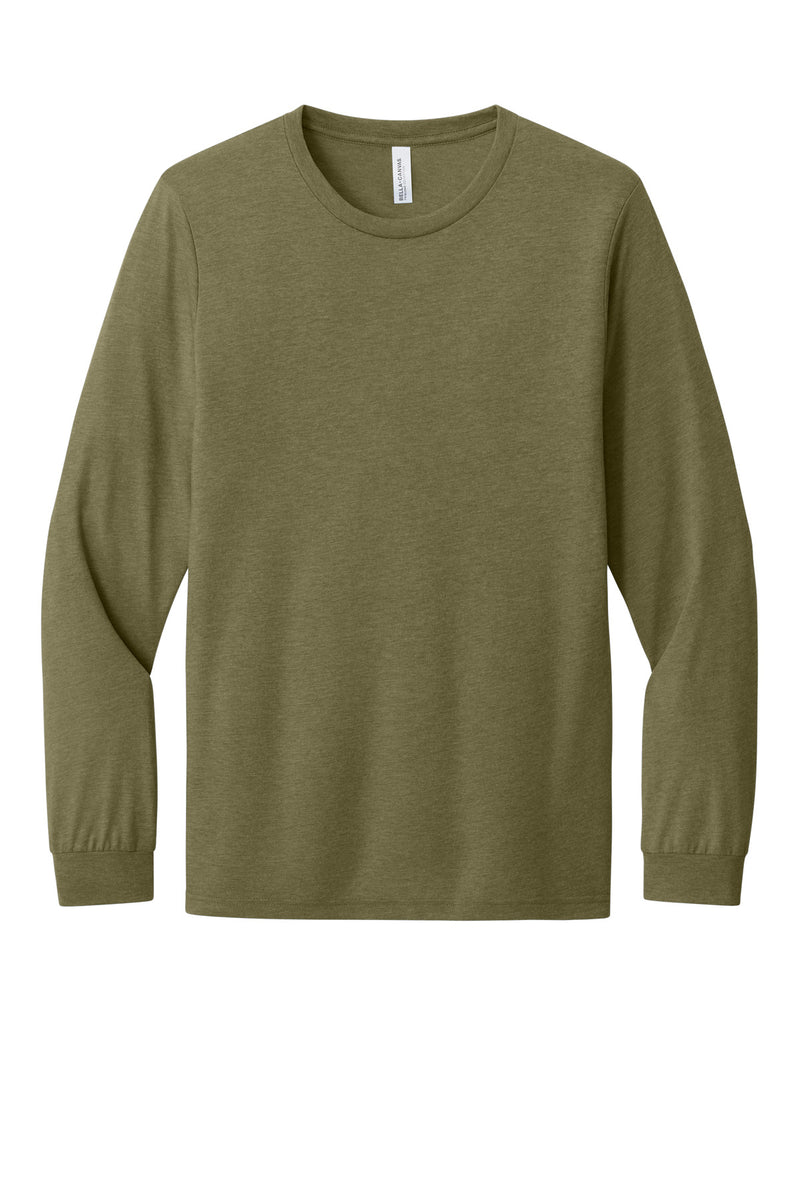 BELLA+CANVAS Unisex Triblend Long Sleeve Tee - Olive Triblend
